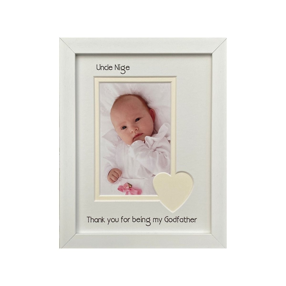 Godfather white Picture Frame Cream Heart Portrait