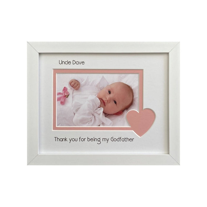 Godfather white Picture Frame Pink Heart Landscape