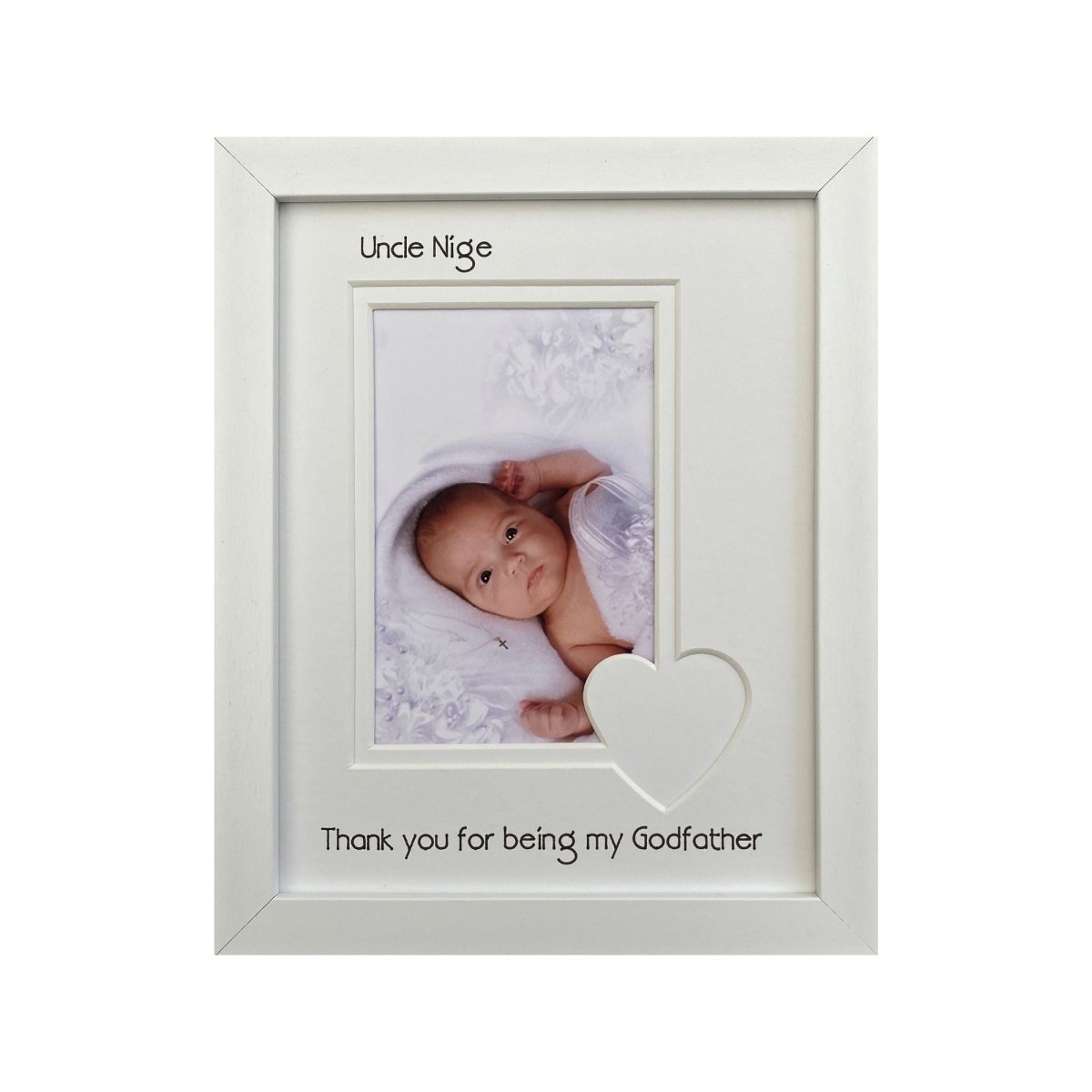 Godfather white Picture Frame White Heart Portrait