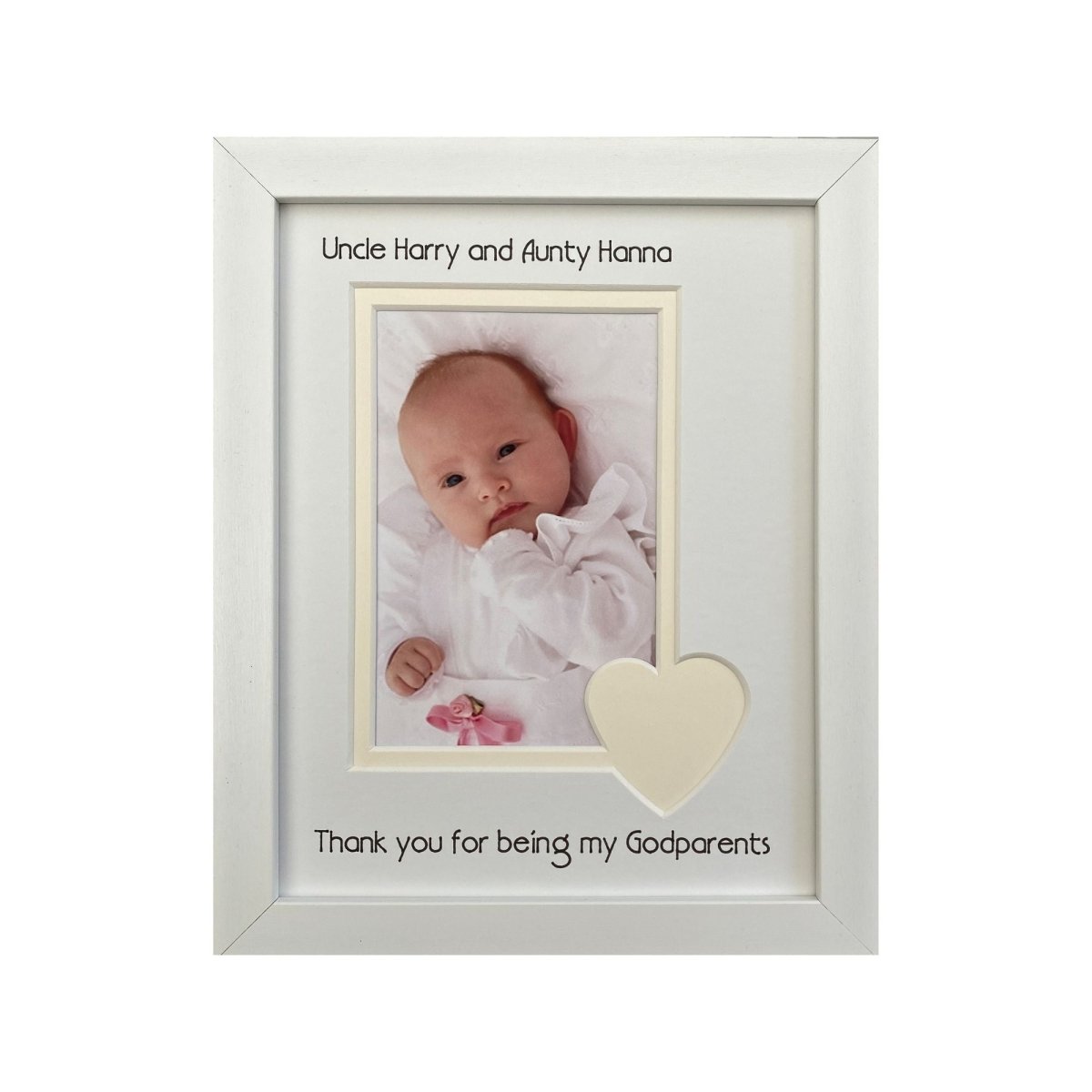 Thank you Godparents White Picture Frame