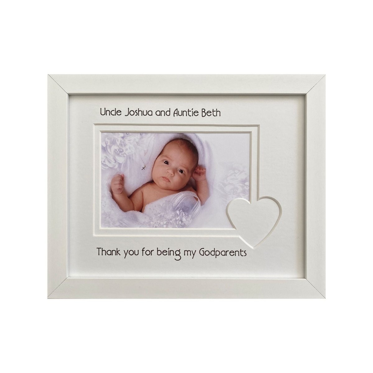Thank you Godparents White Picture Frame