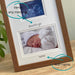 Dark brown, triple scan picture frame with custom personalisation 