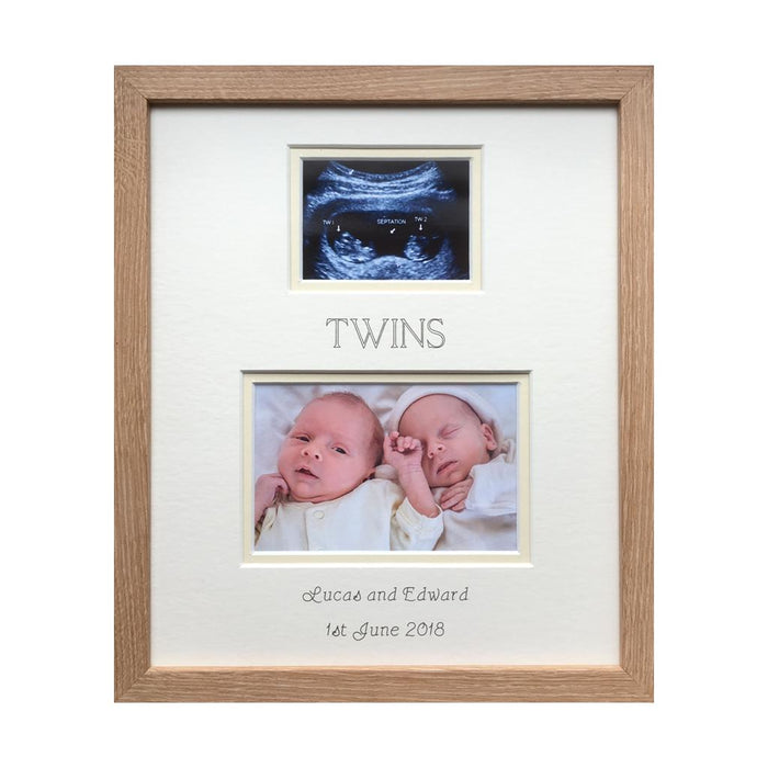 Brothers Twin Photo Frame - Beech