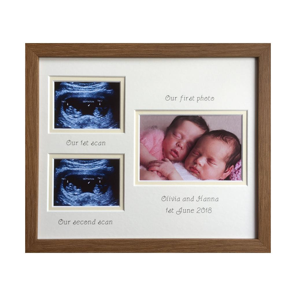 Double Scan Brother Sister Twin Photo Frame