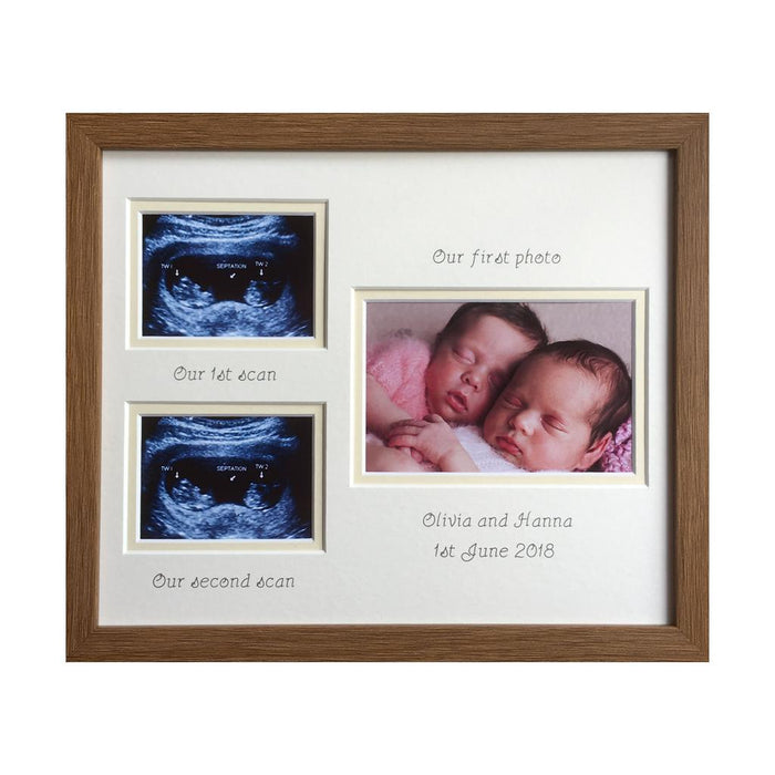 Double Scan Brother Sister Twin Photo Frame