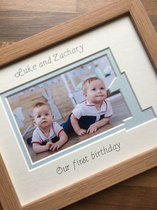 Personalised Twins Triplets Birthday Frame 9 x 7