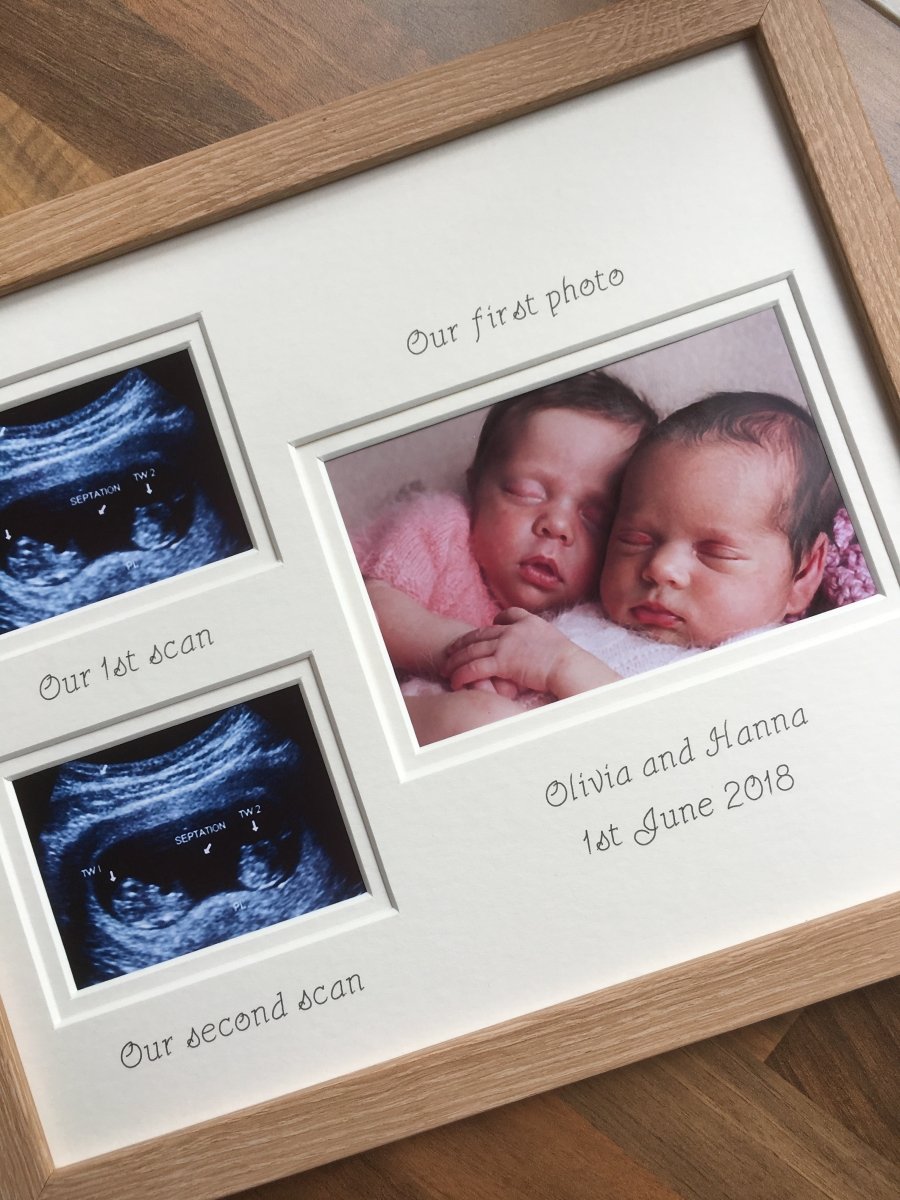 Twins Triplets Sonogram Scan Picture Frame