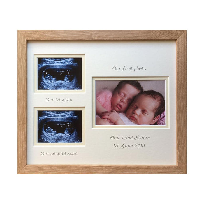 Double Scan Twins Photo Frame - Beech