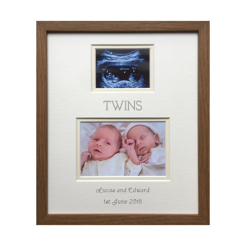 Twin Scan Photo Frame Cream Background