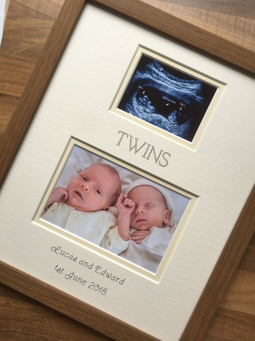 Twins Ultrasound Scan First Photo Frame 