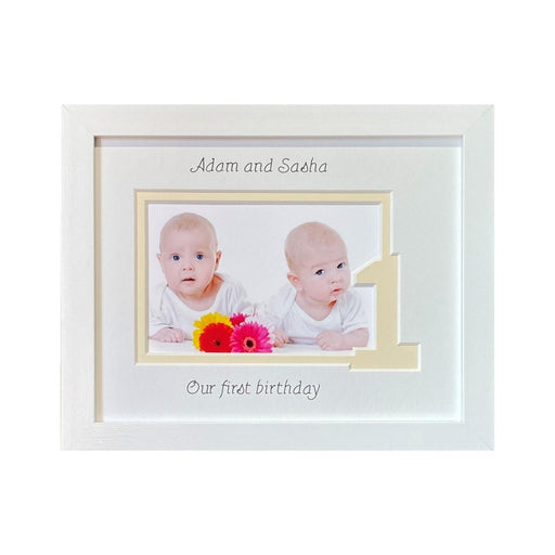 Brother and Sister Twin 1st Birthday Photo Frame