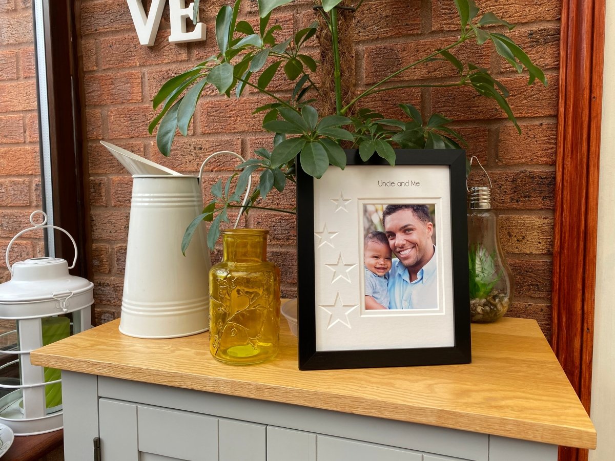 Uncle and Me Stars Portrait Picture Frame, Black