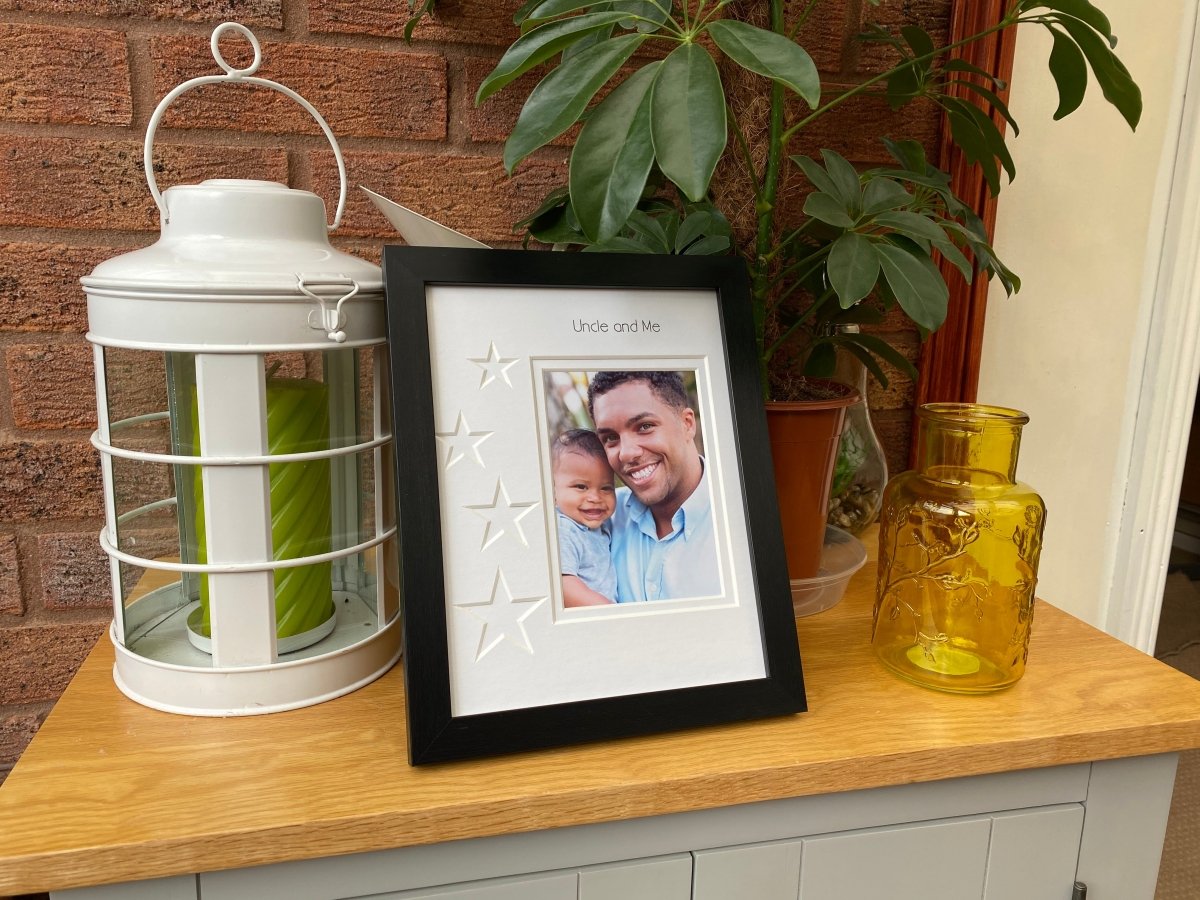 Uncle and Me Stars Portrait Picture Frame, Black