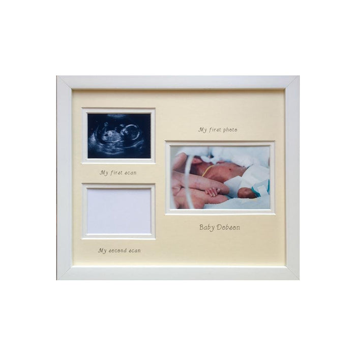Baby Double Scan Photo White Frame landscape