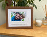You Make my heart happy, Daddy is inscribed on the heart shaped picture mount in a dark brown wood-effect frame