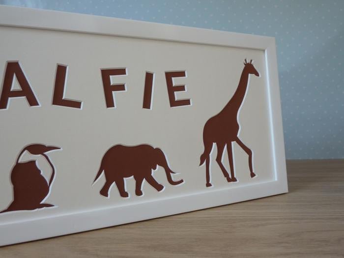 Zoo Animals photo frame - Brown